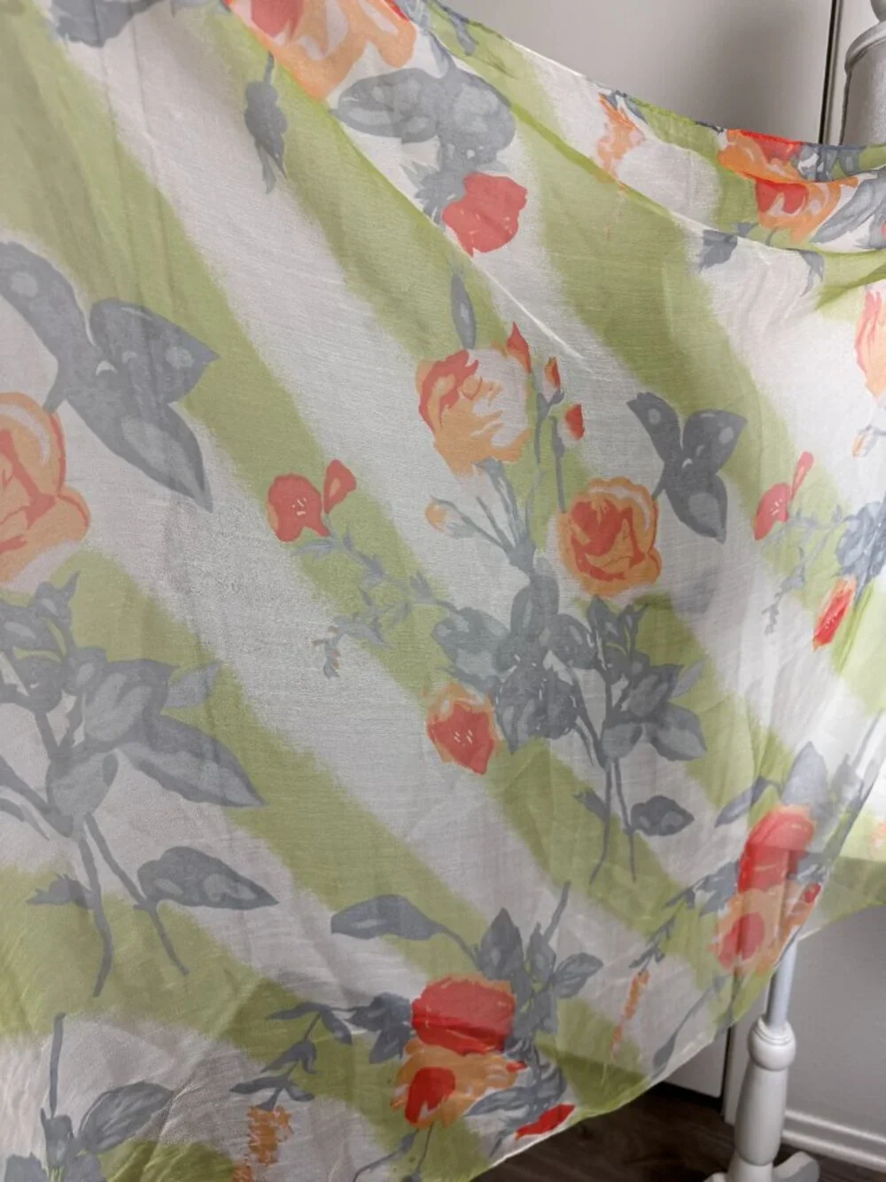 VIntage Lightweight Silk Chiffon Roses 33